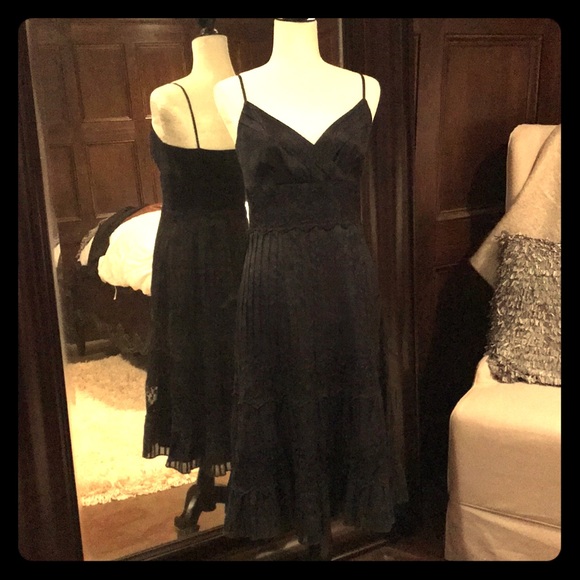 Spaghetti strap navy vintage boho dress. EUC - Picture 2 of 8